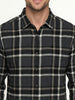 Comfort Fit Checkered Full Sleeve Shirt | Dark Grey