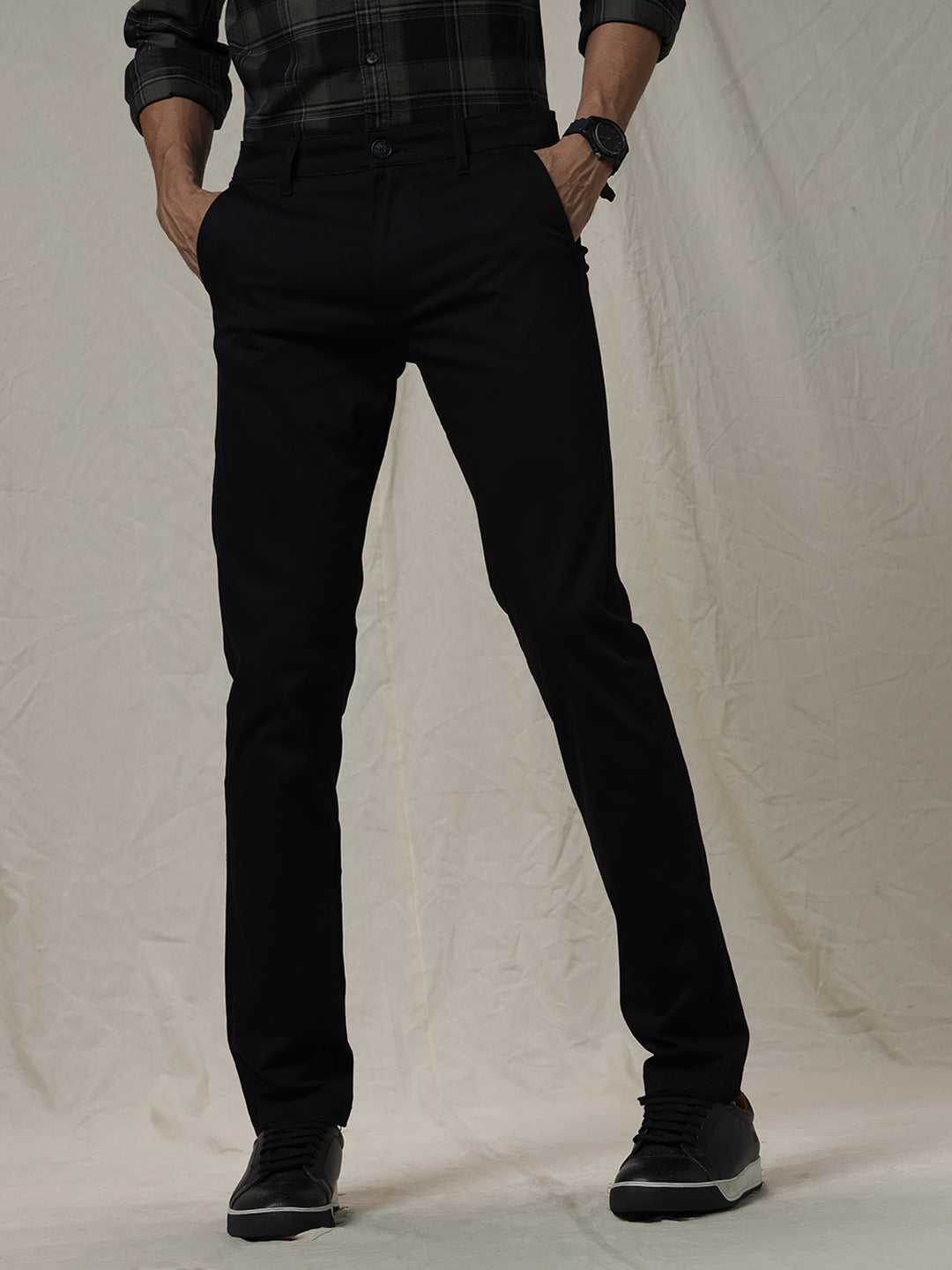 Casual Jet Black Trouser