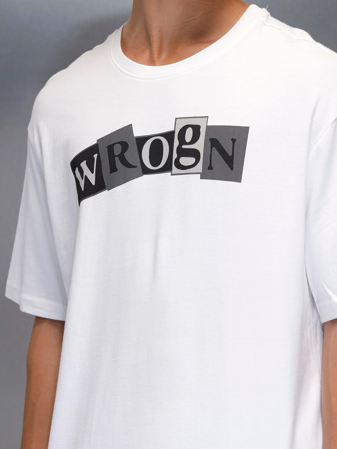 Men's casual oversize graphic t-shirt | White