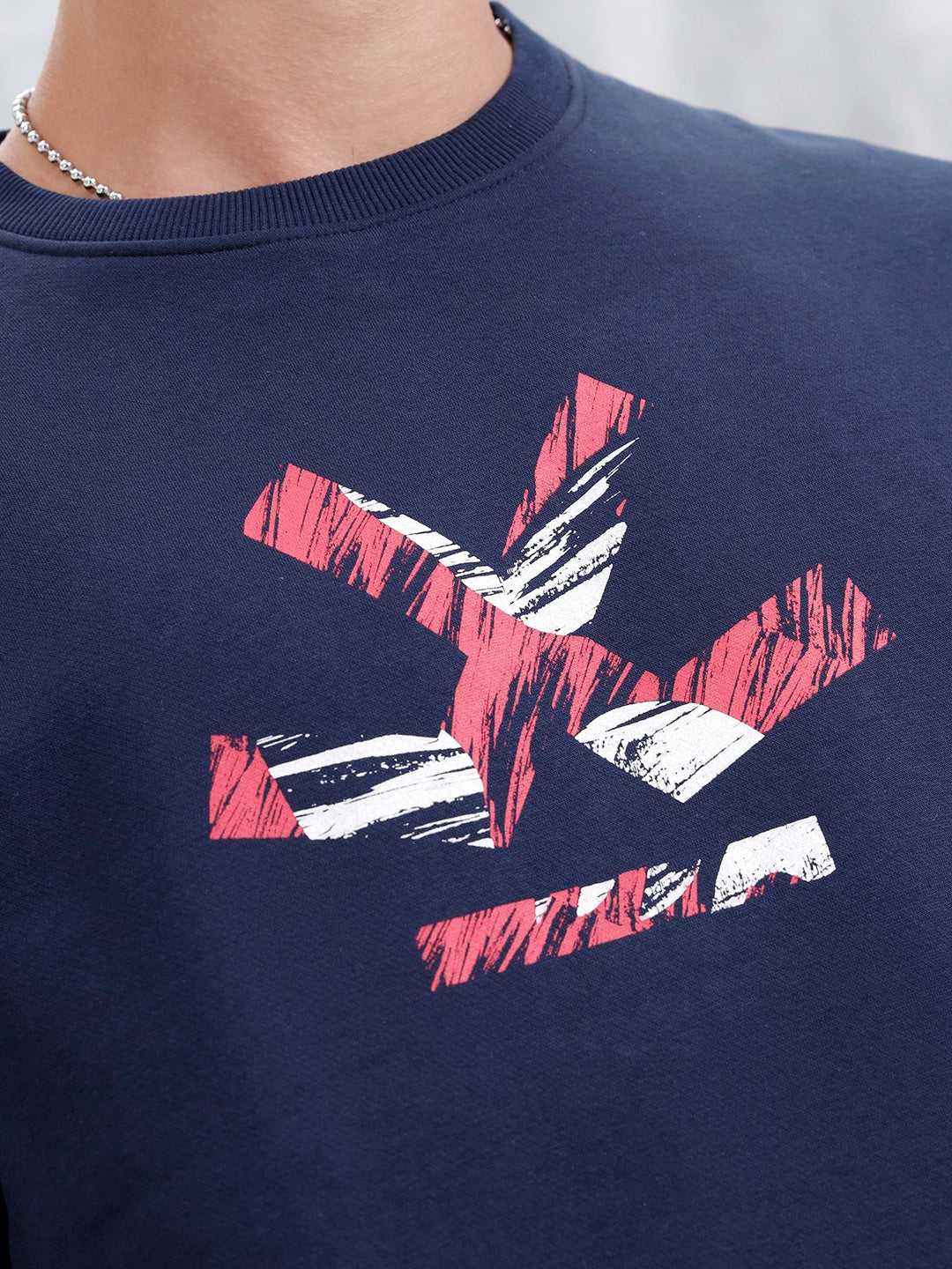 Men's Casual Branded Comfort Fit Sweatshirt  | Navy Blue