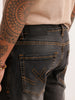 Faded Straight Fit Denim Jeans | Black | WJN100SR7612W