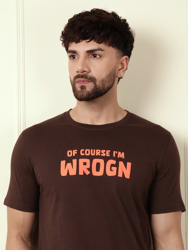 Puff Print Slim Fit T-Shirt | Brown