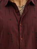 Slim Fit AOP Full Sleeve Shirt | Maroon