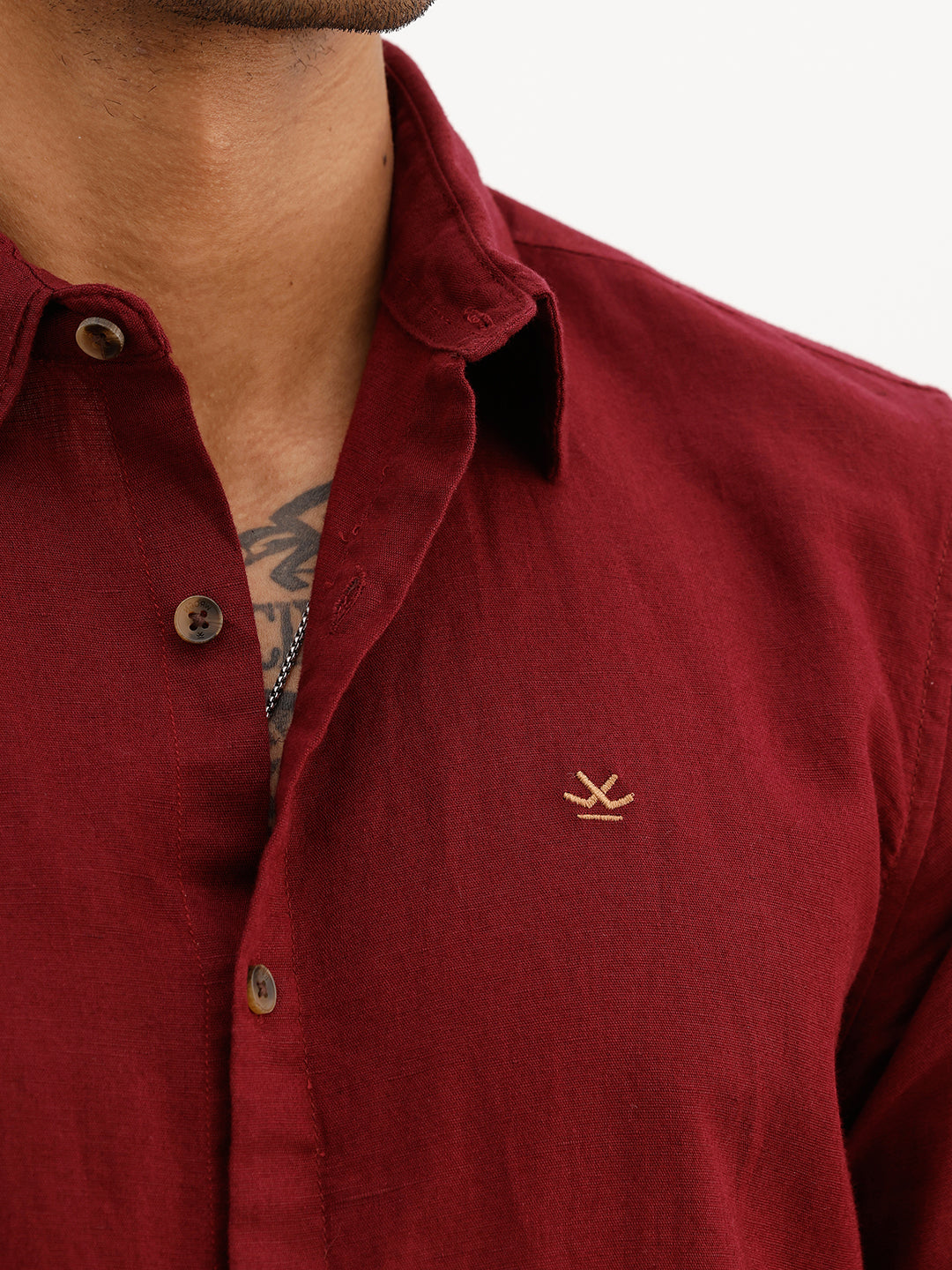 Solid Slim Fit Full Sleeve Shirt | Maroon | WSH02FSSL0181S