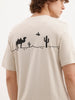 Comfort Fit Backprinted T- Shirt  | Beige