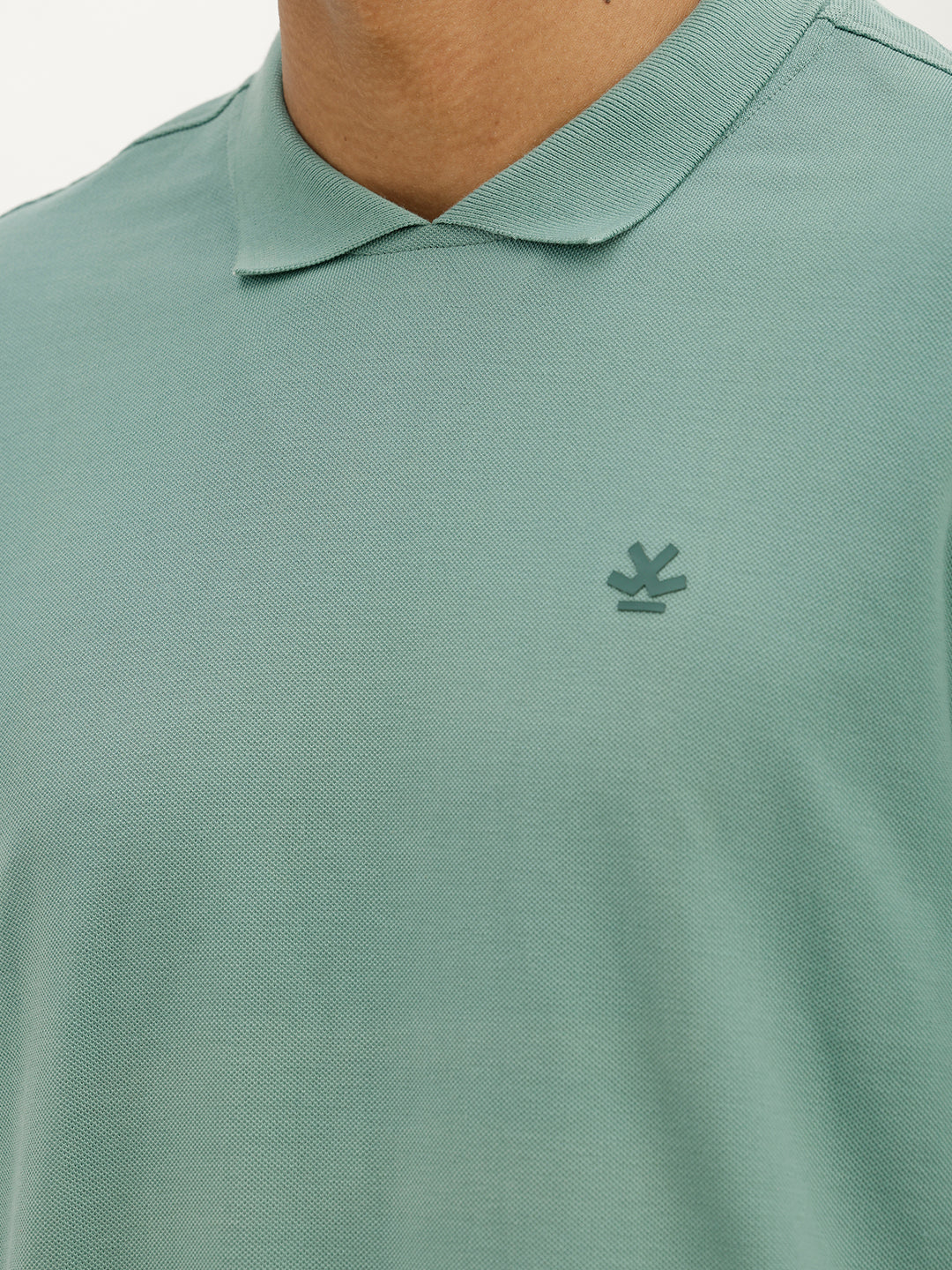 Solid Oversized Polo T-Shirt | Green
