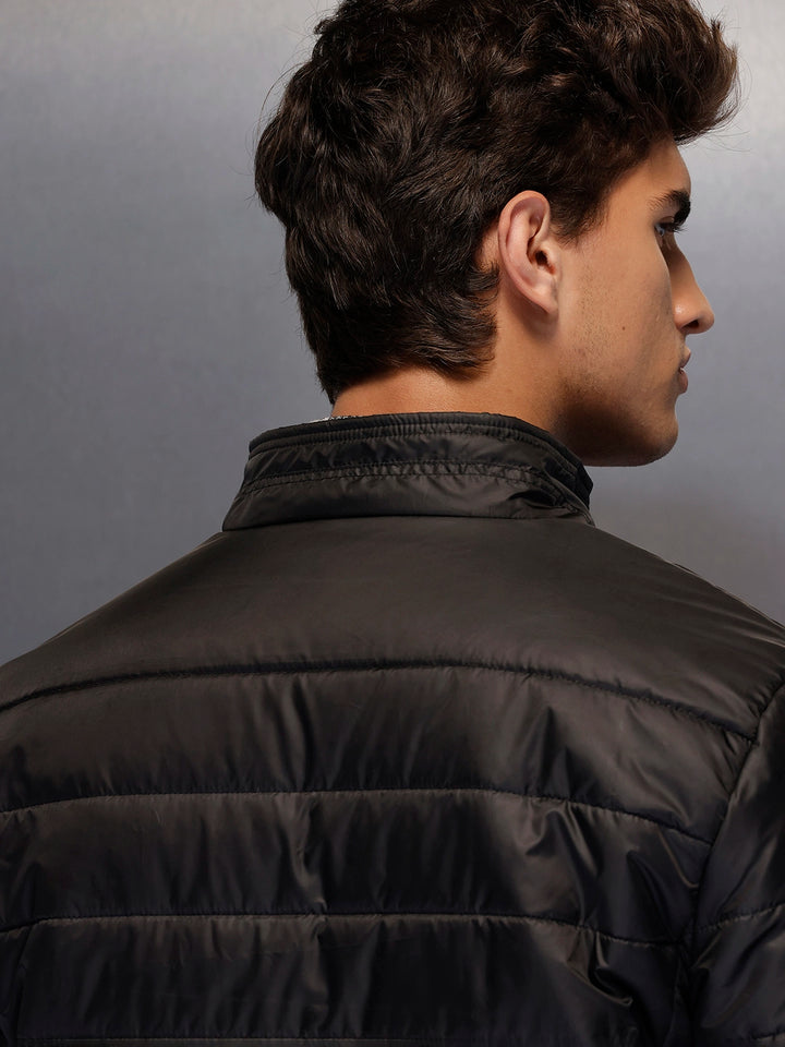 Men's Regular Fit Puffer Jacaket   |  Black