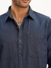 Classic Slim Fit Denim Shirt | Blue | WSH01FSSL0493M