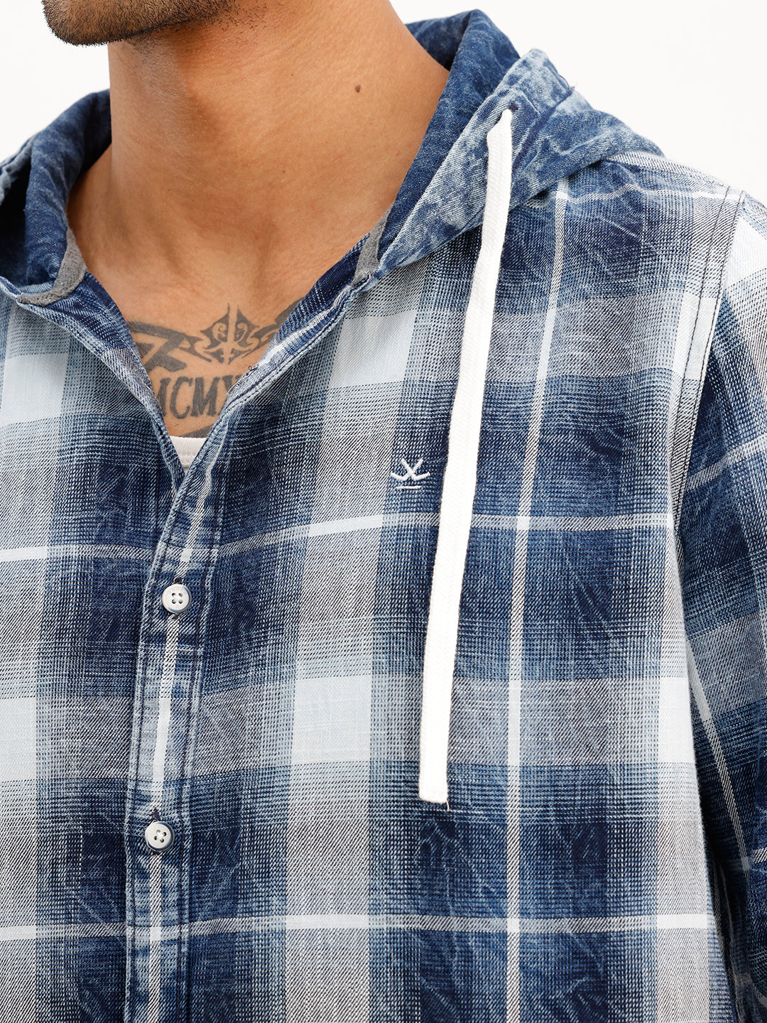 Slim Fit Hooded Shacket | Blue