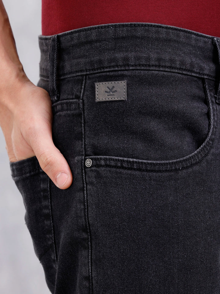 Men Casual Skinny Crop Jeans | Black