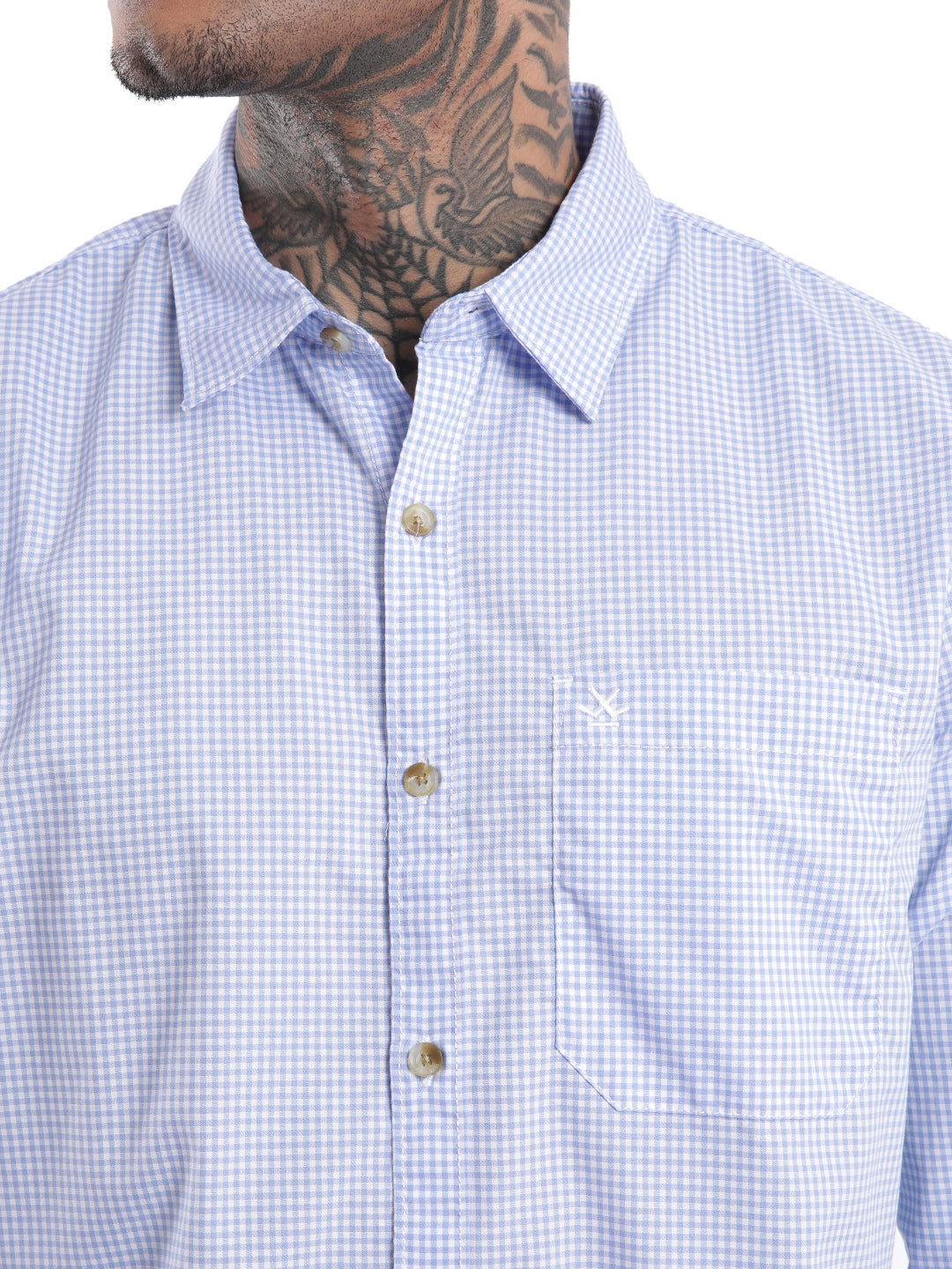 Classic White & Blue Checkered Shirt