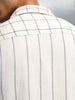 Asymmetrical Pattern Comfort Fit Men's Casual Shirt | White