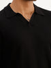 Solid Slim Fit Full Sleeve Polo T-Shirt | Black | WPT02FSSL1629S