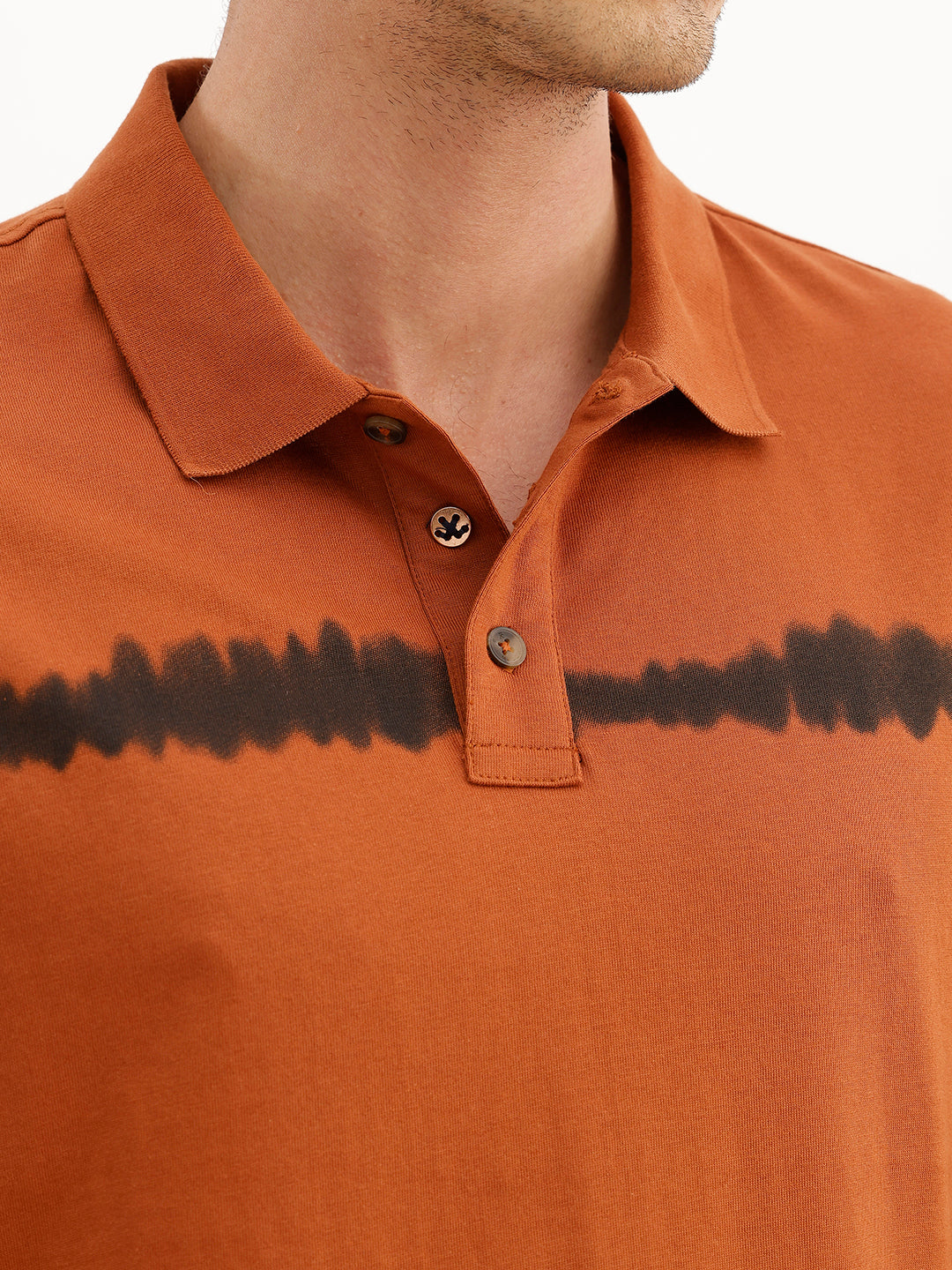 Slim Fit Tie-Dye Polo T-Shirt | Rust