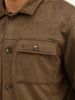 Solid Comfort Fit Double Pocket Jacket | Olive