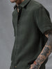 Olive Dobby Short Sleeve Shirt