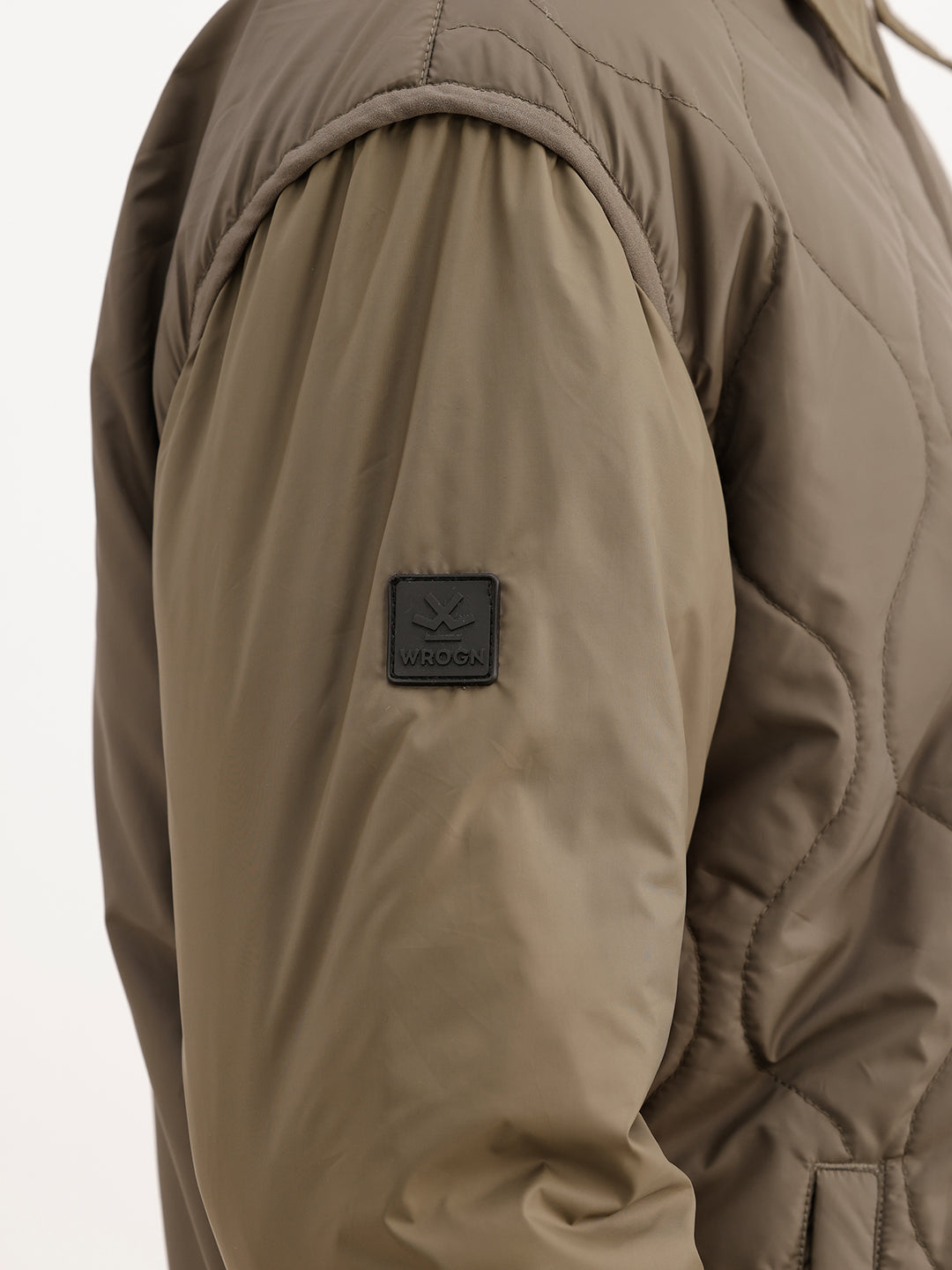 Solid Comfort Fit Puffer Jacket | Olive