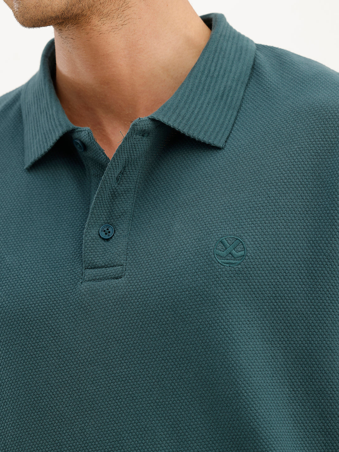 Solid Full Sleeve Polo T-Shirt | Green