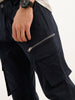 Solid Straight Fit Cargo Trouser | Navy Blue