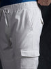 White Solid Cargo Jogger