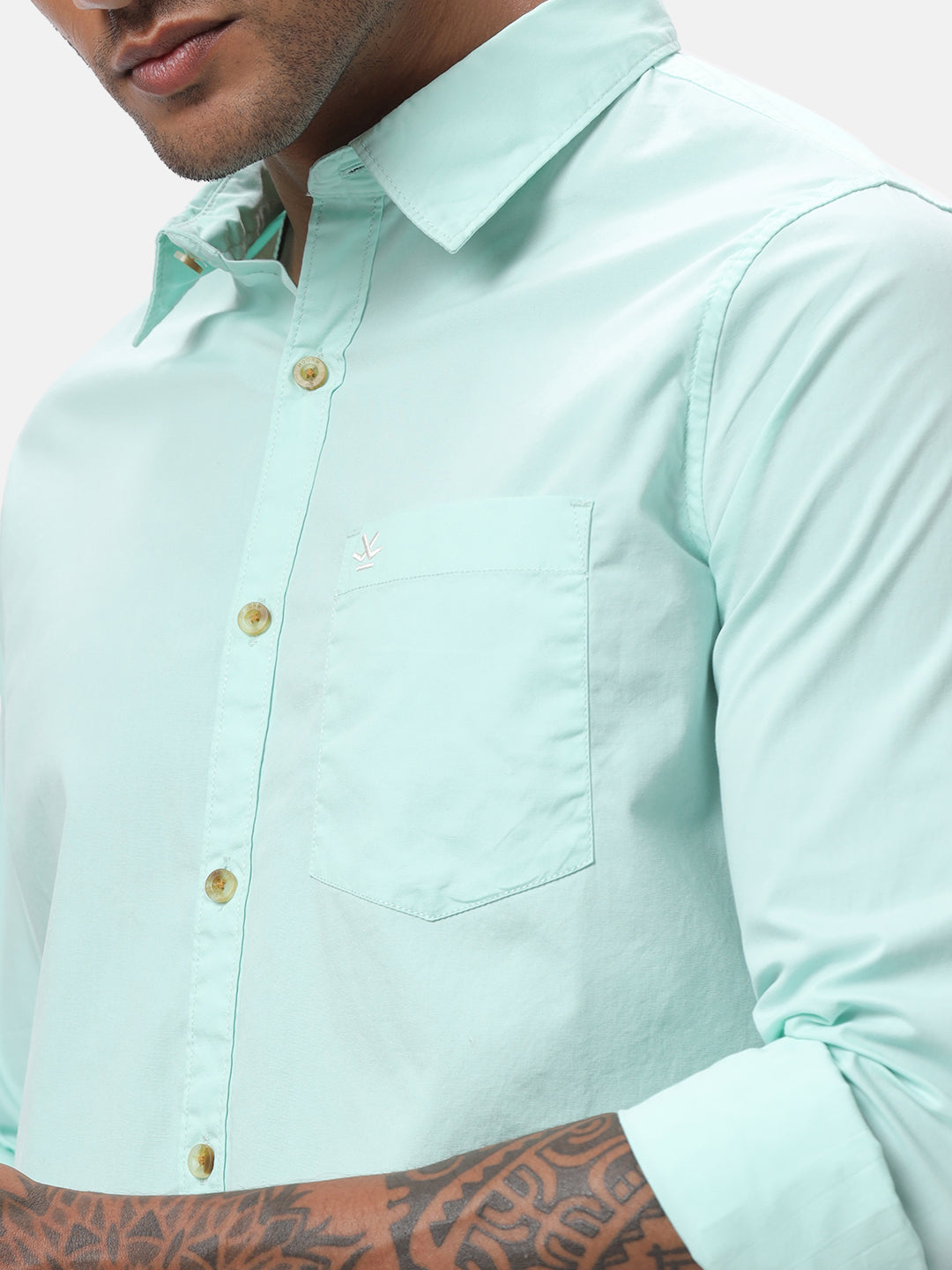 Mint Poplin Casual Shirt