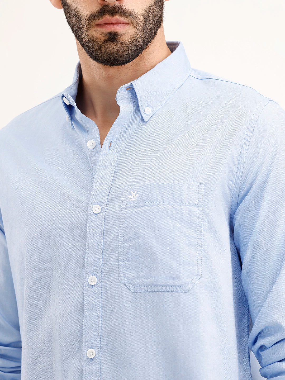 Regular Fit 100% Cotton Shirt | Light Blue