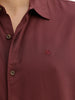 Slim Fit Viscose Bamboo Half Sleeve Shirt | Wine | WSH02HSSL0002S
