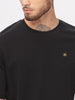 Bold Solid Black Crew Neck T-Shirt