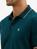 Placement Printed Tipping Collar Polo T-Shirt | Teal