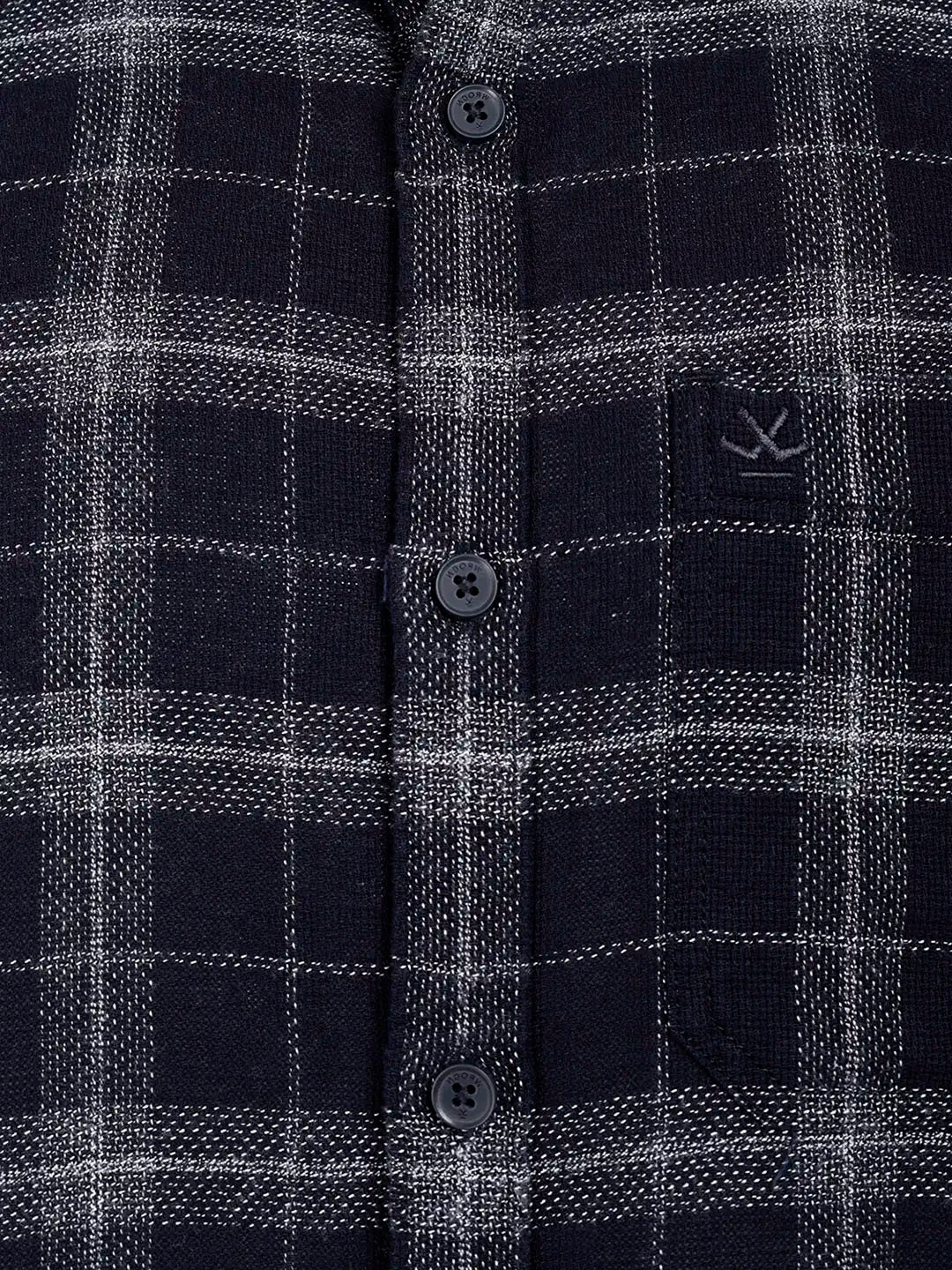 Regular Fit Checkered Shirt | Navy Blue