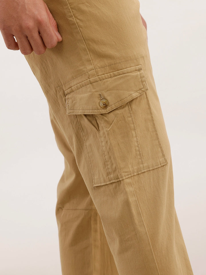 Straight Fit Cargo Trouser | Khaki
