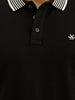 Slim Fit Contrast Collar Polo T-Shirt | Black