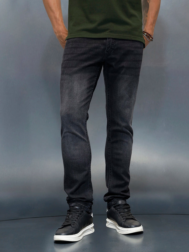 Men's Casual Slim Fit Jeans | Dark Grey