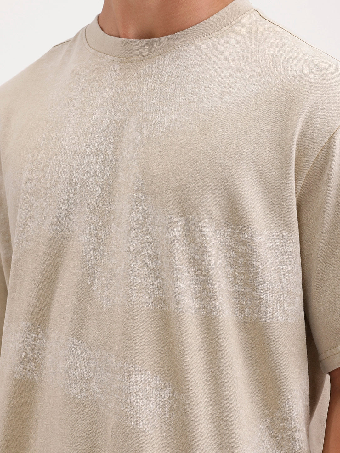 Oversized Placement Printed T-Shirt | Khaki