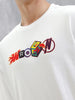 Placement Printed Oversized T-Shirt | White