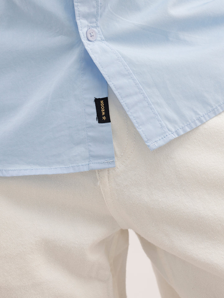 Solid Slim Fit Shirt  | Light Blue