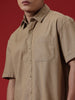 Khaki Dyed Half Sleeve Shirt