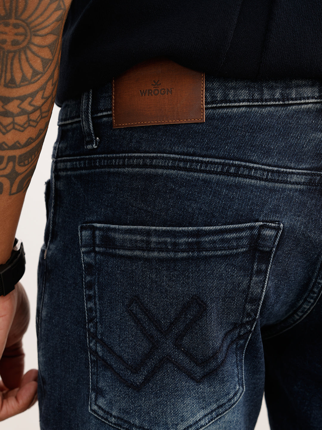 Faded Straight Fit Denim Jeans | Blue
