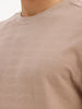 Solid Oversized Textured T-Shirt | Brown