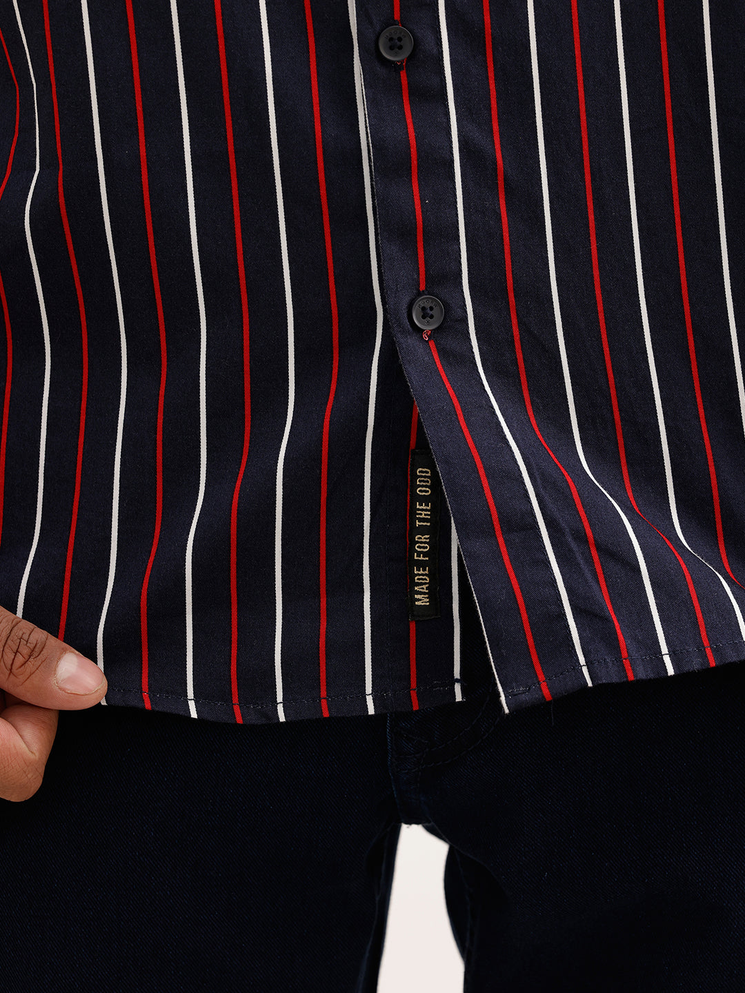 Regular Fit Striped Shirt | Navy Blue