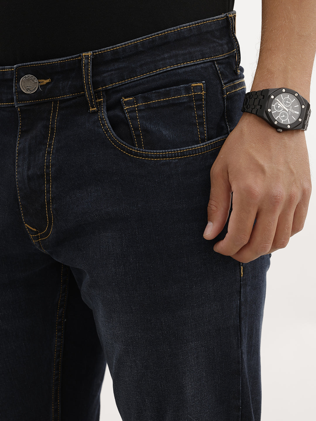 Faded Slim Fit Denim Jeans | Dark Blue