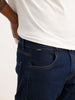 Solid Slim Crop Fit Denim Jeans | Dark Blue