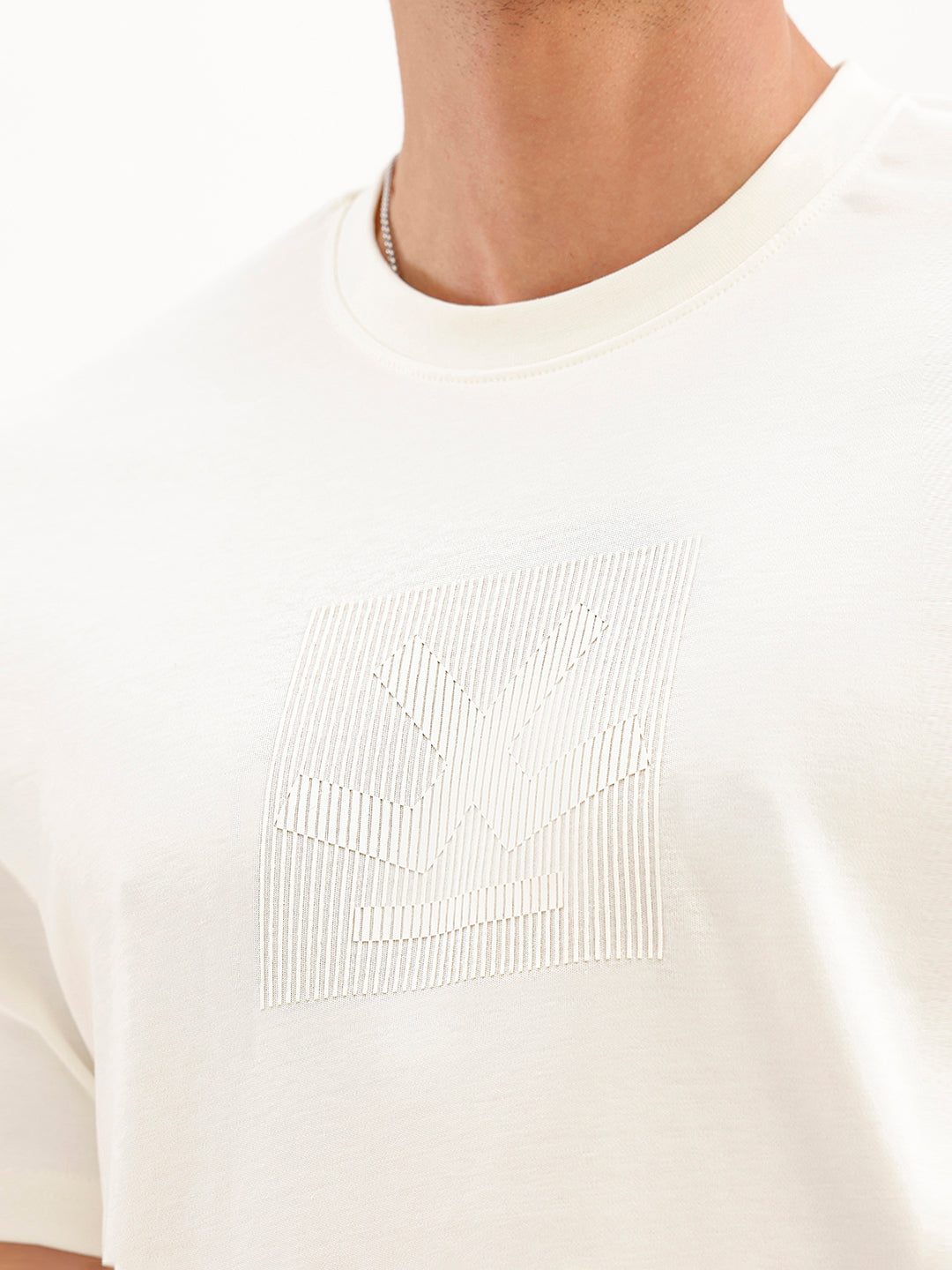 Solid Placement 3D Printed T-Shirt | Off White