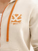 Classic Printed Zipper Hooded Sweatshirt | Beige