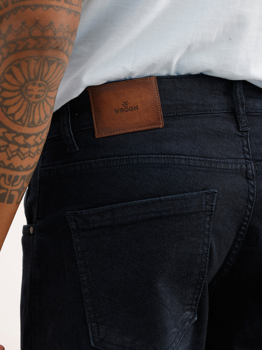 Solid Straight Fit Denim Jeans | Dark Blue
