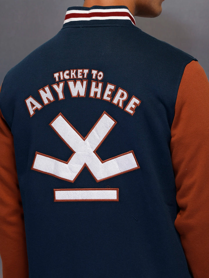 Classic Slim Fit Bomber Jacket   |  Navy Blue