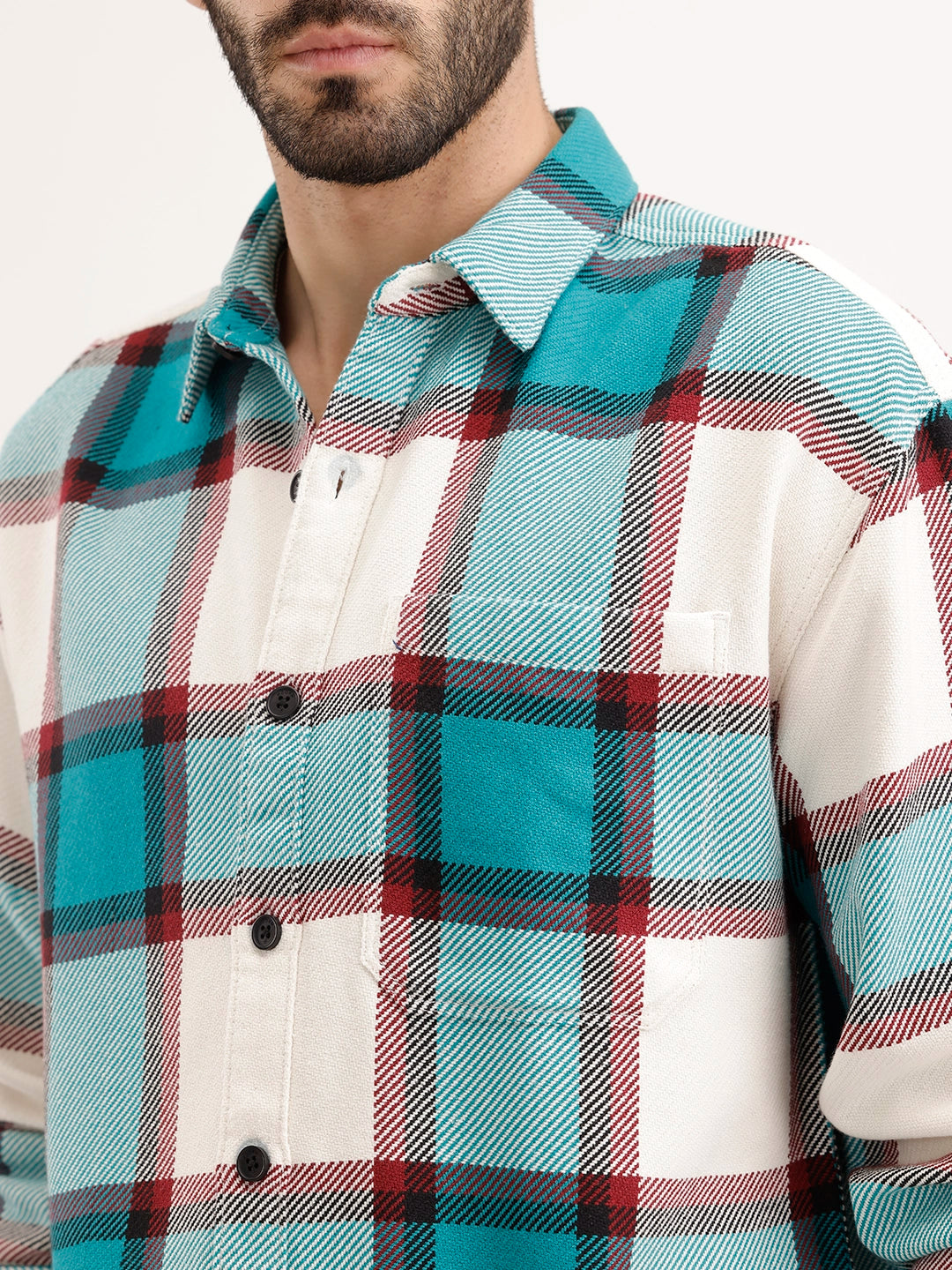 Oversized Fit Checkered Shirt | Green