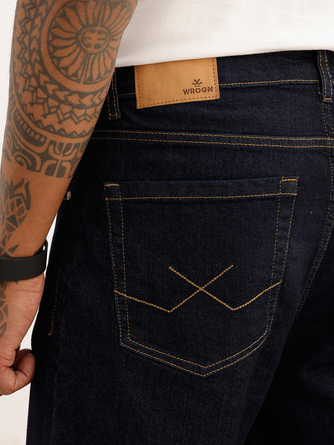 Solid Slim Ankle Fit Denim Jeans | Dark Blue