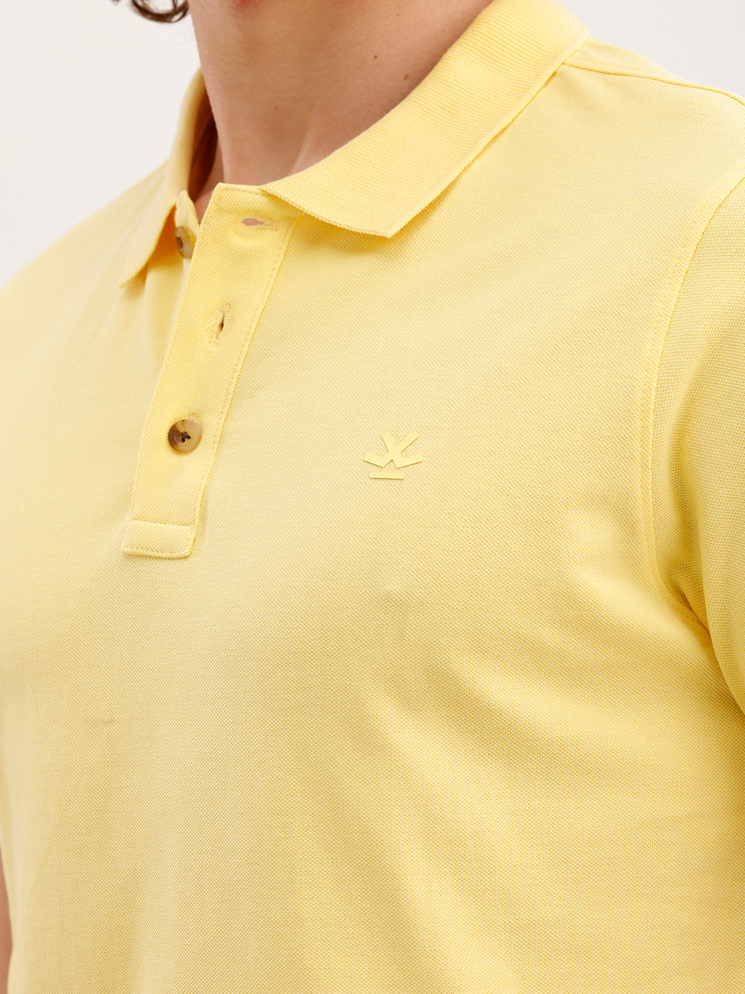Solid Slim Fit Polo T-Shirt | Yellow