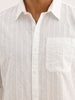 Textured Slim Fit Striped Shirt | White
